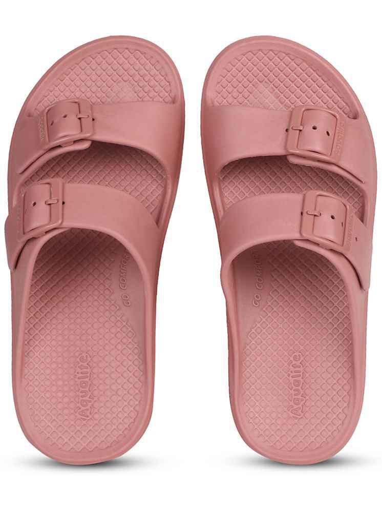     			Aqualite Brown Women's Slide Flip Flop