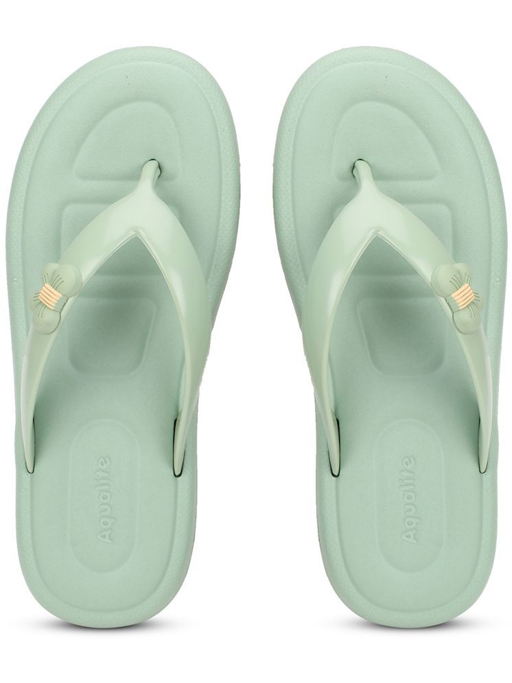     			Aqualite Green Women's Flip Flop