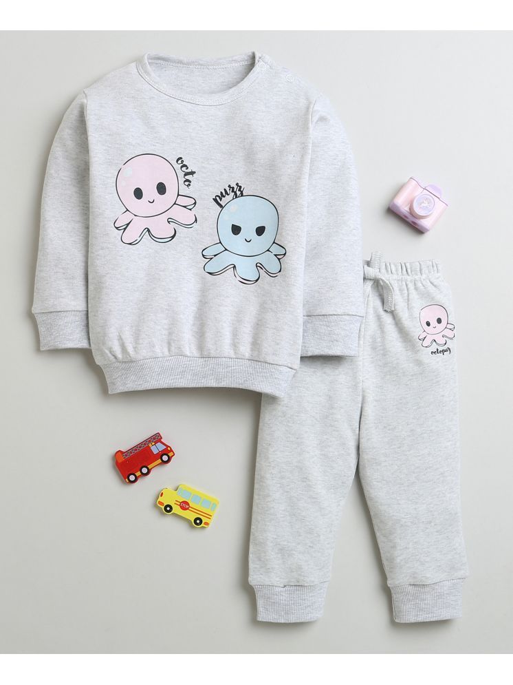     			BUMZEE Pack of 1 Baby Girls Cotton Sweatshirt & Jogger Set ( Grey Melange )