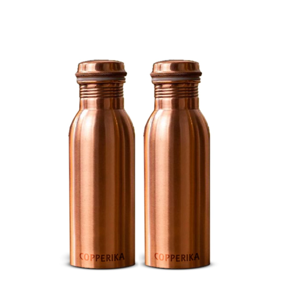     			Copperika Heavy Build Pure Copper Copper Water Bottle 500 mL ( Set of 2 )