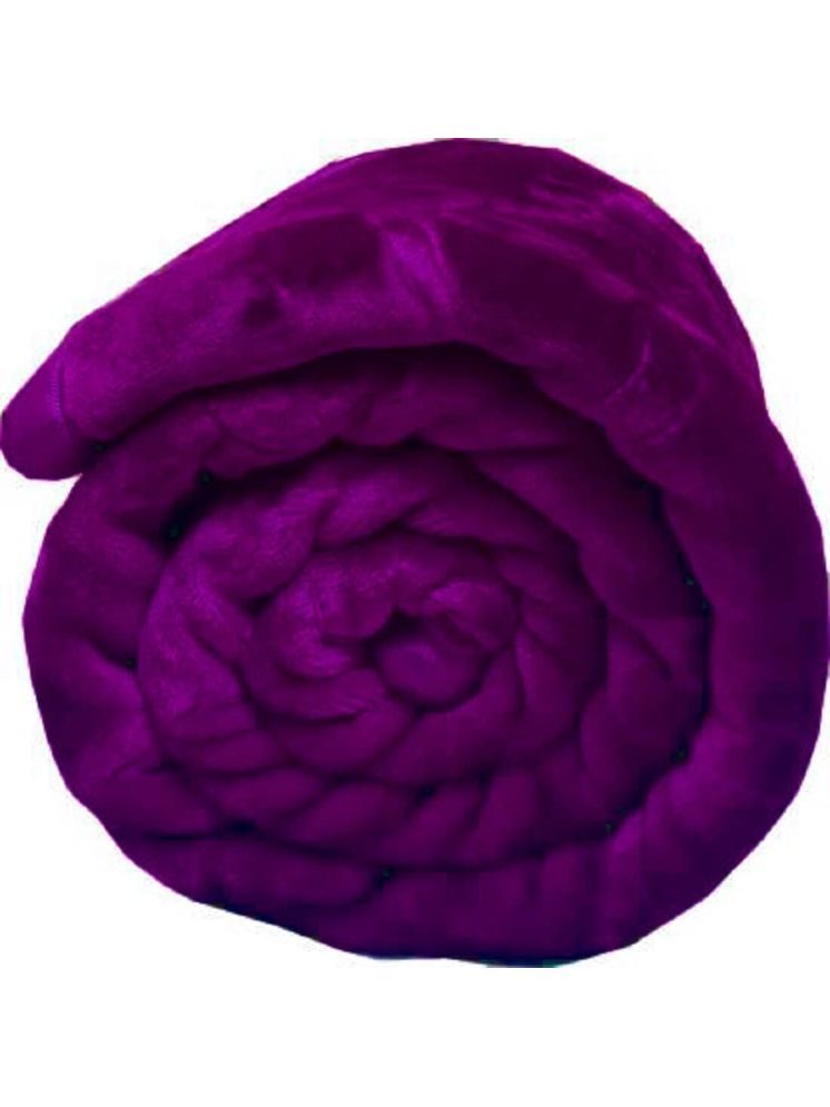     			FuzzyNest Polyester Floral Double Bed Blanket ( 229 cm x 229 cm ) - Purple ( Pack of 1 )