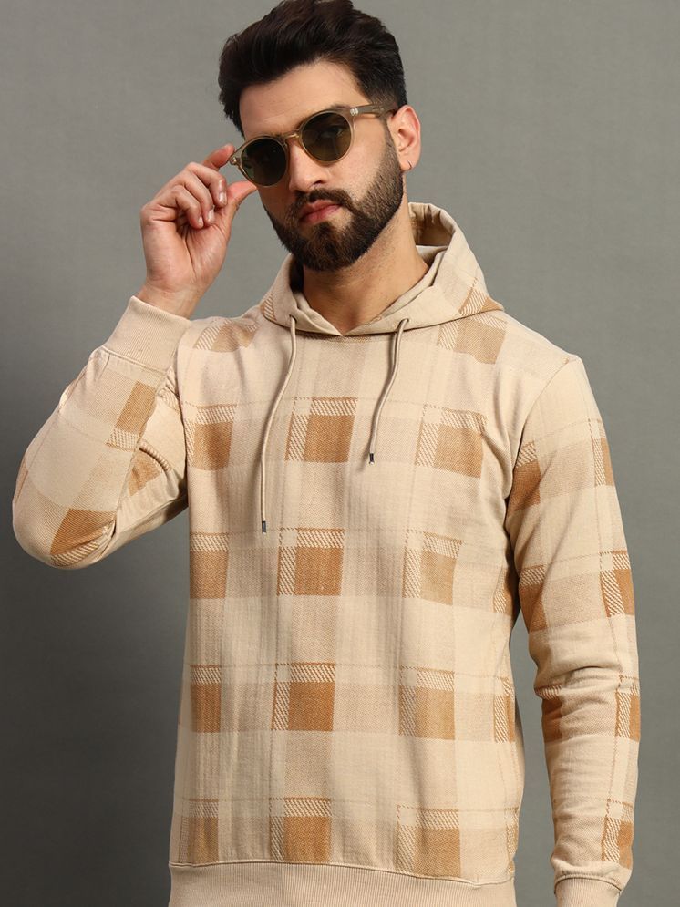     			Hushbucks Fleece Hooded Men's Sweatshirt - Beige ( Pack of 1 )