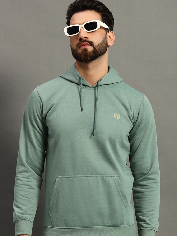     			Hushbucks Fleece Hooded Men's Sweatshirt - Mint Green ( Pack of 1 )