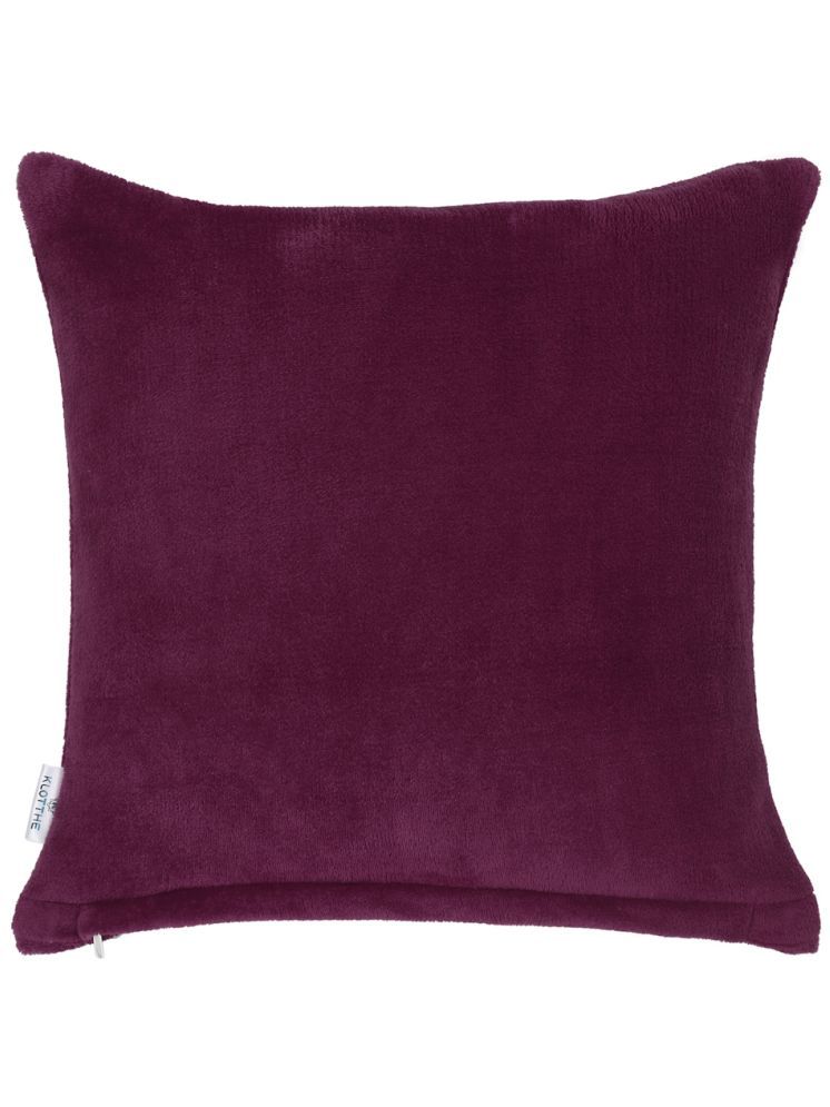     			Klotthe Set of 1 Woollen Solid Square Cushion Cover (30X30)cm - Purple