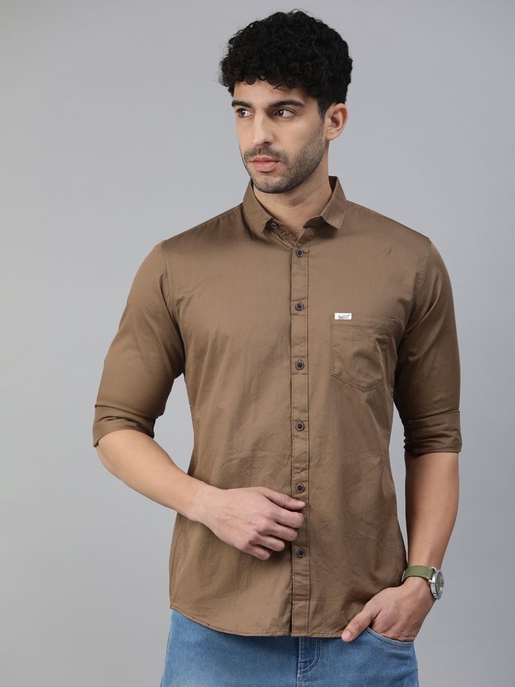     			MAJESTIC MAN 100% Cotton Slim Fit Solids Full Sleeves Men's Casual Shirt - Brown ( Pack of 1 )