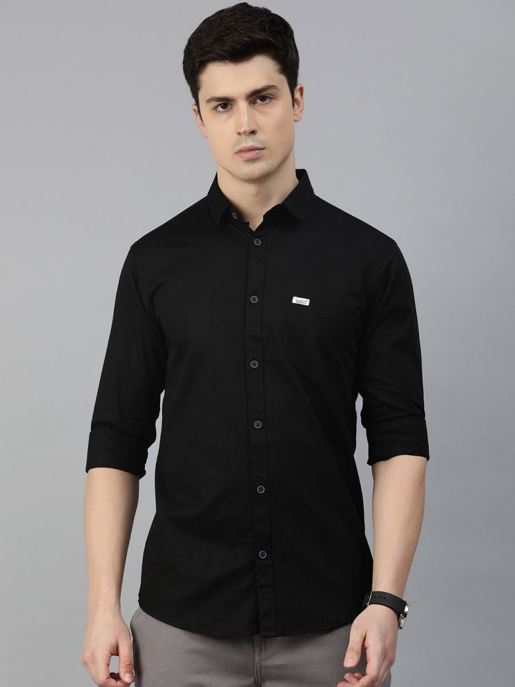     			MAJESTIC MAN 100% Cotton Slim Fit Solids Full Sleeves Men's Casual Shirt - Black ( Pack of 1 )