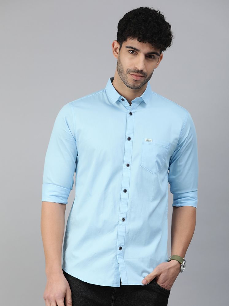     			MAJESTIC MAN 100% Cotton Slim Fit Solids Full Sleeves Men's Casual Shirt - Light Blue ( Pack of 1 )