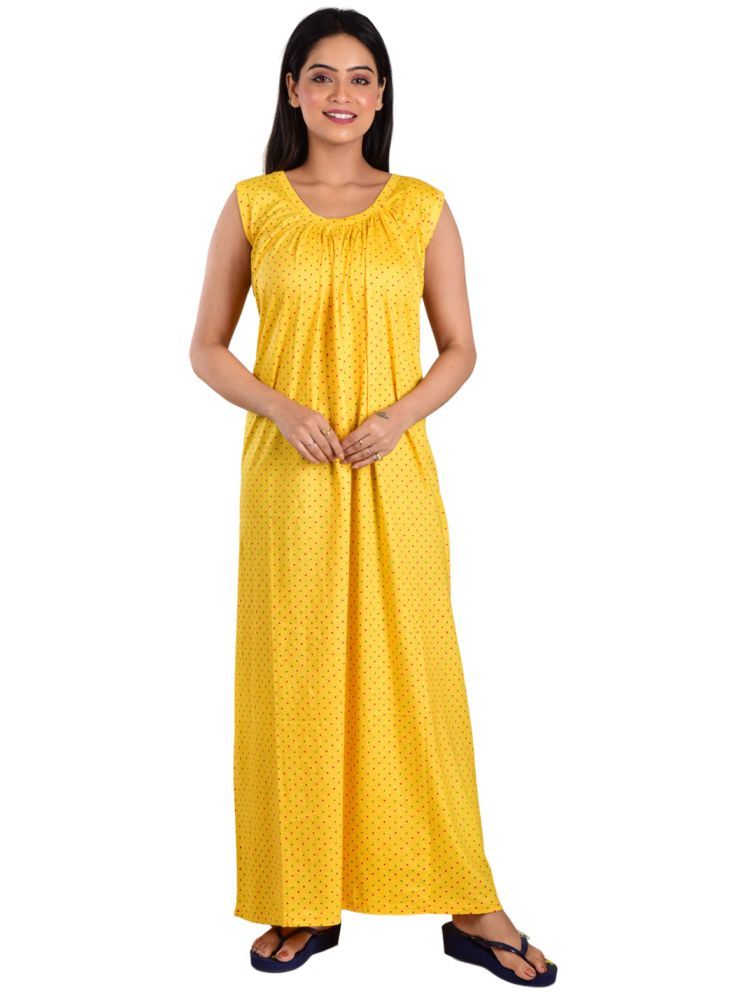     			PIYALI'S CREATION WOMEN'S Yellow Hosiery Women's Nightwear Nighty & Night Gowns ( Pack of 1 )