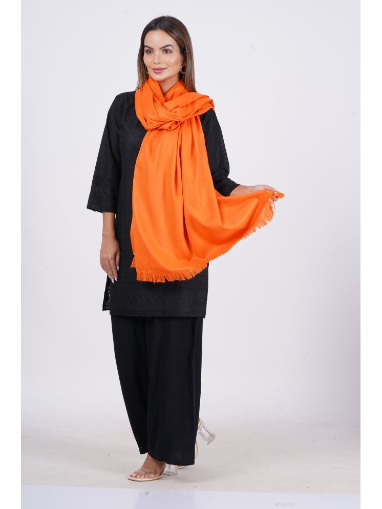     			Sprha Orange Solid Shawl - ( Pack of 1 )