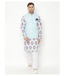 Hangup - Blue Cotton Blend Slim Fit Men's Kurta Pyjama Set ( Pack of 1 )