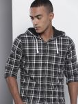 The Indian Garage Co Men Black Slim Fit Cotton Checked Casual Shirt