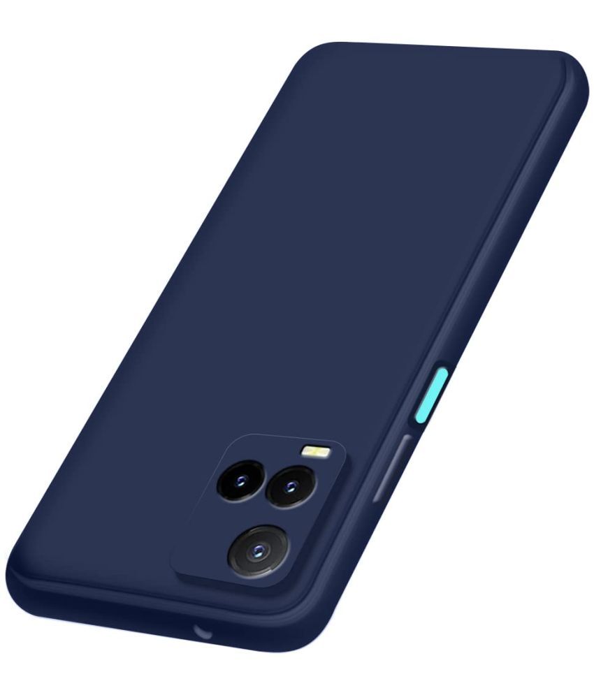     			Doyen Creations - Blue Silicon Silicon Soft cases Compatible For Vivo Y33s ( Pack of 1 )