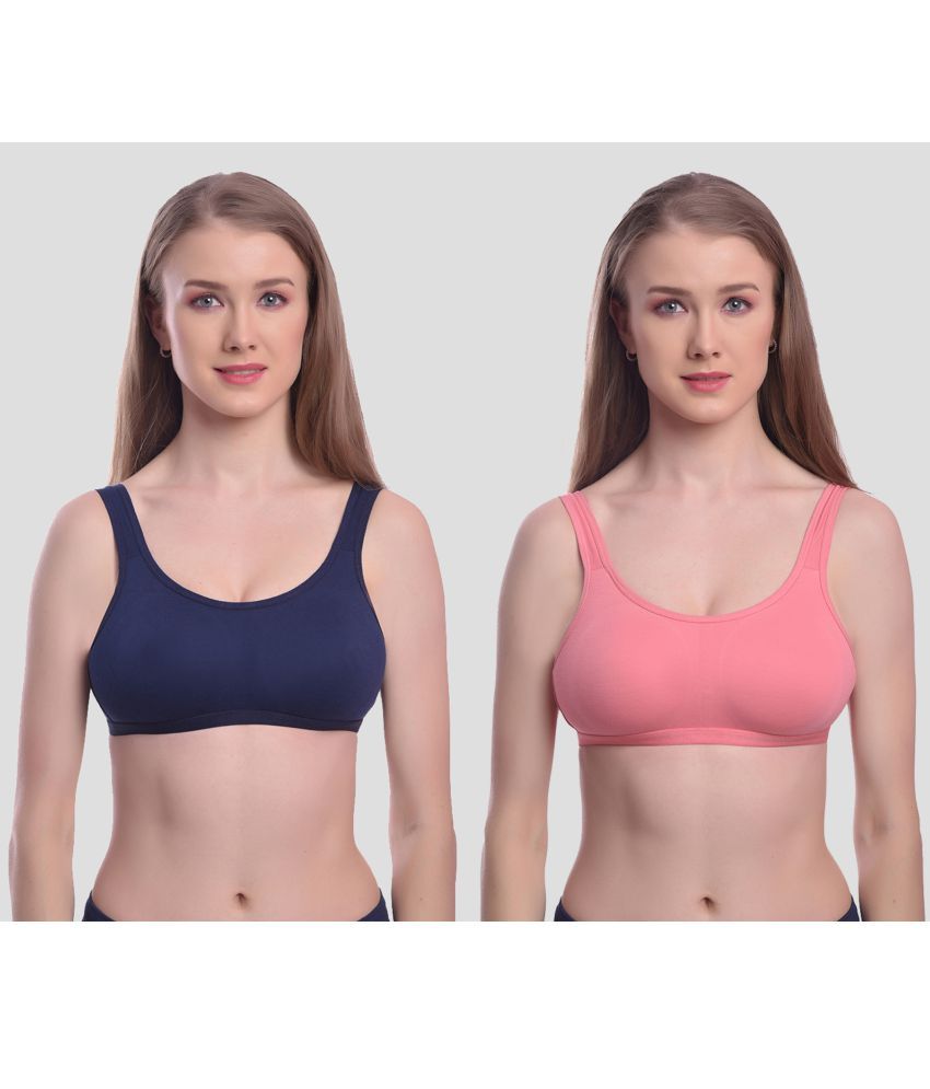     			Elina Pack of 2 Cotton Non Padded Women's T-Shirt Bra ( Peach )