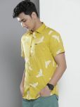 The Indian Garage Co Men Yellow Regular Fit Conversational Opaque Printed Casual Shirt