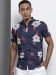 The Indian Garage Co Men Blue Printed Casual Shirt