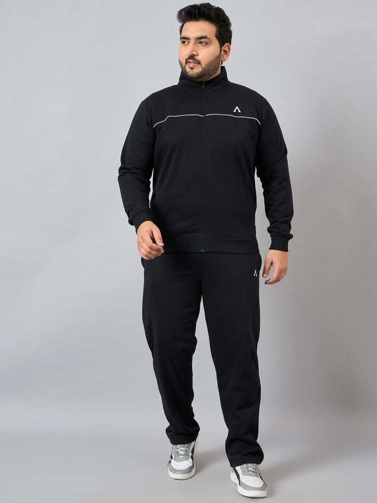     			AUSTIVO Black Fleece Regular Fit Self Design Men's Sports Tracksuit ( Pack of 1 )