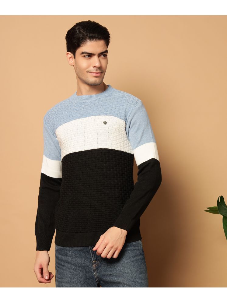     			HELL BOUND Woollen Round Neck Men's Full Sleeves Pullover Sweater - Light Blue ( Pack of 1 )