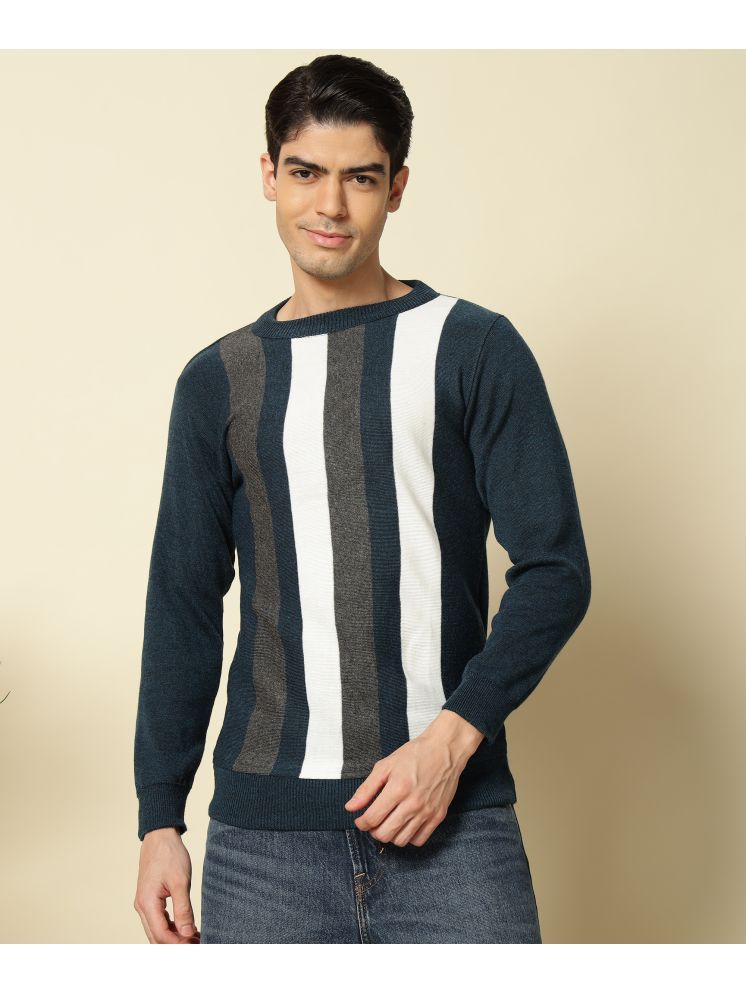     			HELL BOUND Woollen Round Neck Men's Full Sleeves Pullover Sweater - Navy Blue ( Pack of 1 )