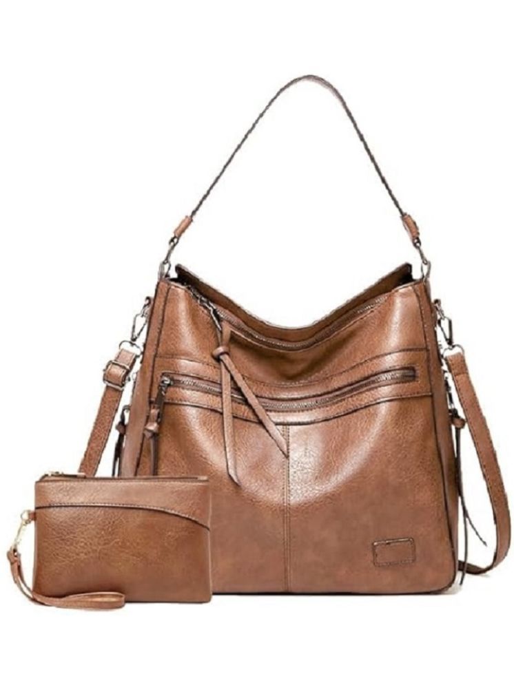     			SAKWOODS Hobo Bag PU Set of 1 ( Rust )