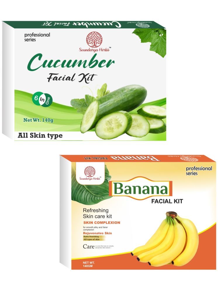     			Soundarya Herbs Cucumber & Banana Facial Kit Combo 3 Times Use Facial Kit For All Skin Type Cucumber 1 ( Pack of 2 )