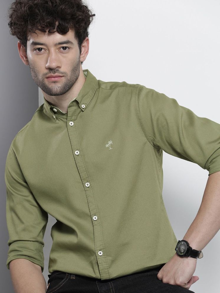     			The Indian Garage Co. 100% Cotton Slim Fit Solids Full Sleeves Men's Casual Shirt - Green ( Pack of 1 )