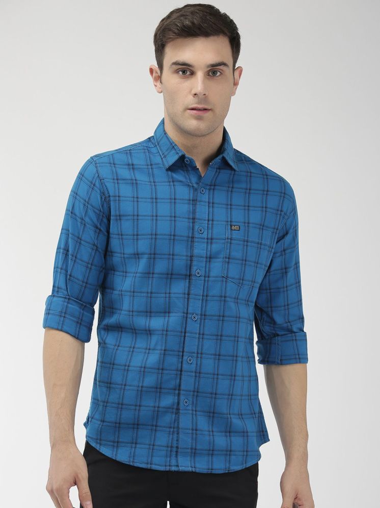     			The Indian Garage Co. 100% Cotton Slim Fit Checks Full Sleeves Men's Casual Shirt - Blue ( Pack of 1 )