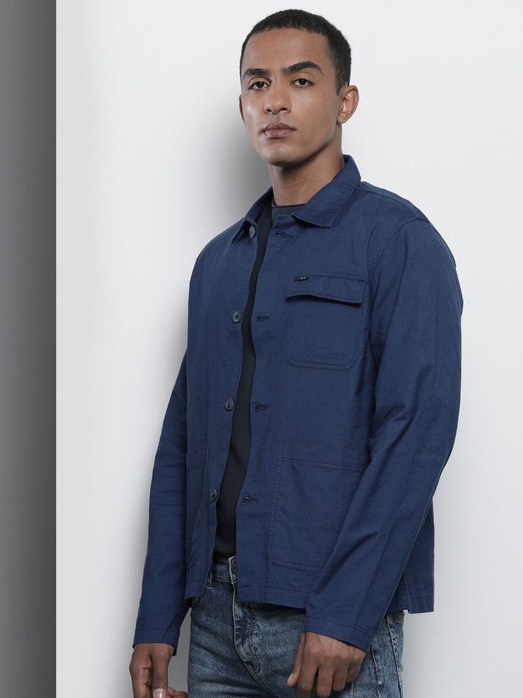     			The Indian Garage Co Men Navy Blue Solid Casual Shirt