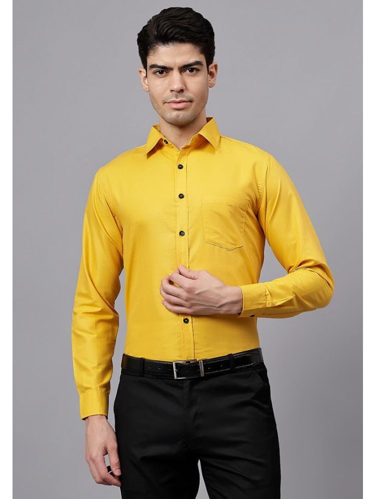     			Vida Loca Cotton Blend Slim Fit Solids Full Sleeves Men's Casual Shirt - Yellow ( Pack of 1 )