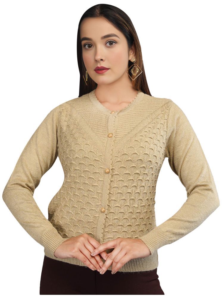     			tysort Woollen Round Neck Women's Buttoned Cardigans - Beige ( )