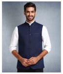 Hangup Navy Cotton Blend Nehru Jacket Single Pack