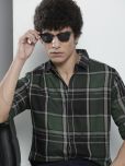 The Indian Garage Co Men Green Checked Casual Shirt