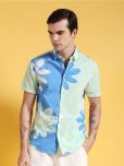 The Indian Garage Co. 100% Cotton Slim Fit Printed Half Sleeves Men's Casual Shirt - Blue ( Pack of 1 )