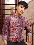 The Indian Garage Co. 100% Cotton Slim Fit Printed Full Sleeves Men's Casual Shirt - Red ( Pack of 1 )