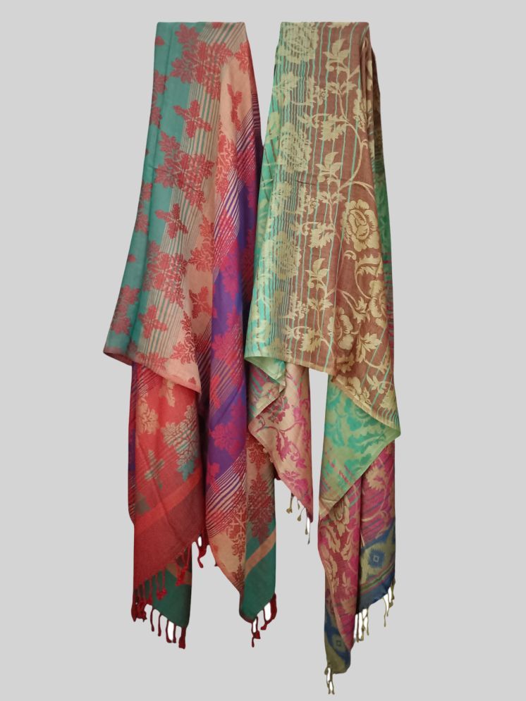     			BBQSTYLE Blue Rayon Women's Dupatta - ( Pack of 2 )