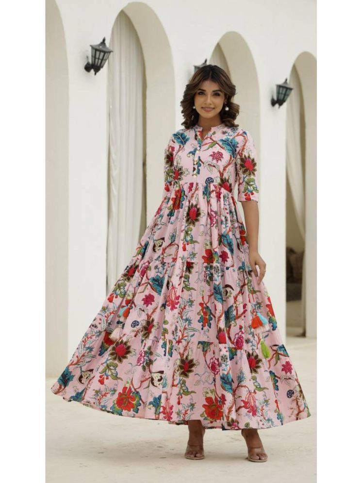     			Label Flavia Cotton Printed Ankle Length Women's Gown - Multicolor ( Pack of 1 )