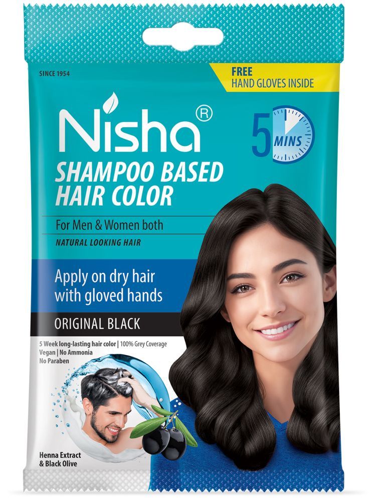     			Nisha Shampoo Hair Colour Ammonia Free Permanent Hair Color 30 mL Black