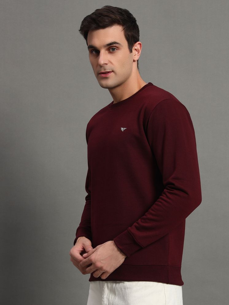     			Riss Cotton Blend Round Neck Men's Sweatshirt - Wine ( Pack of 1 )