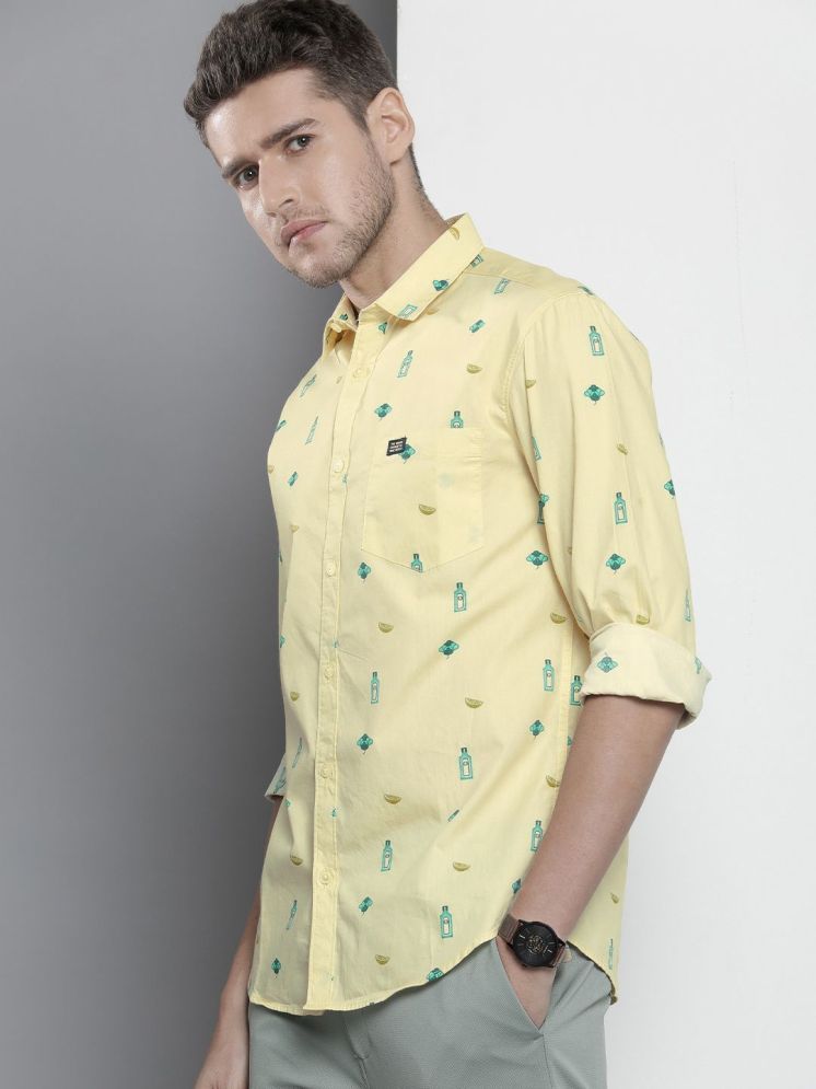     			The Indian Garage Co. 100% Cotton Regular Fit Printed Full Sleeves Men's Casual Shirt - Yellow ( Pack of 1 )