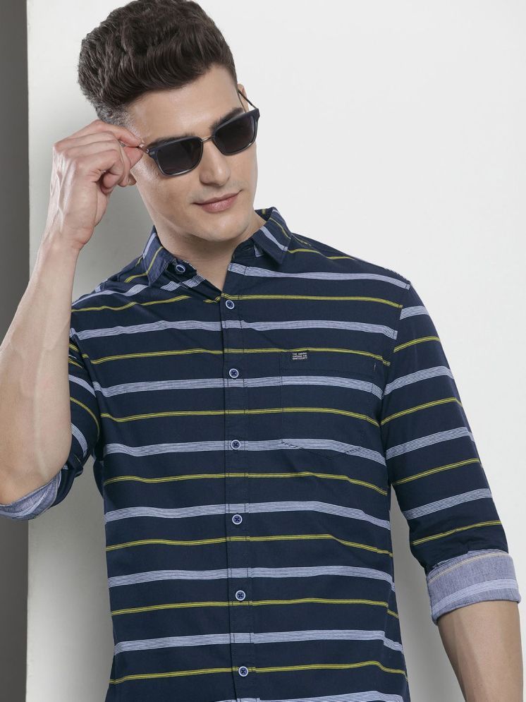     			The Indian Garage Co Men Slim Fit Opaque Striped Casual Shirt