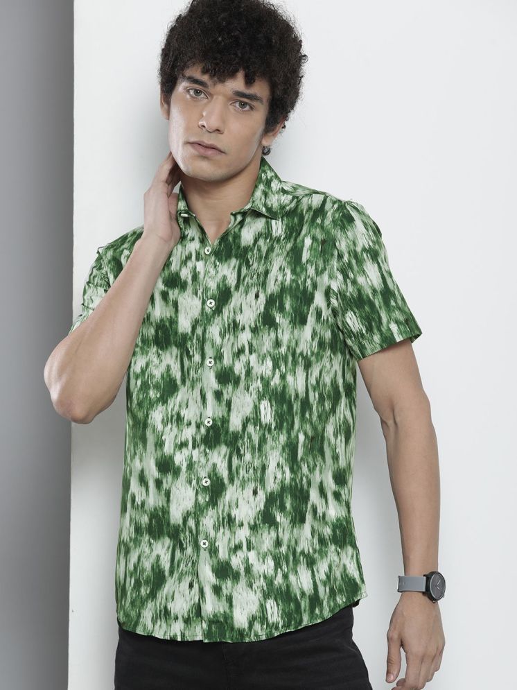     			The Indian Garage Co. Polyester Regular Fit Printed Half Sleeves Men's Casual Shirt - Green ( Pack of 1 )