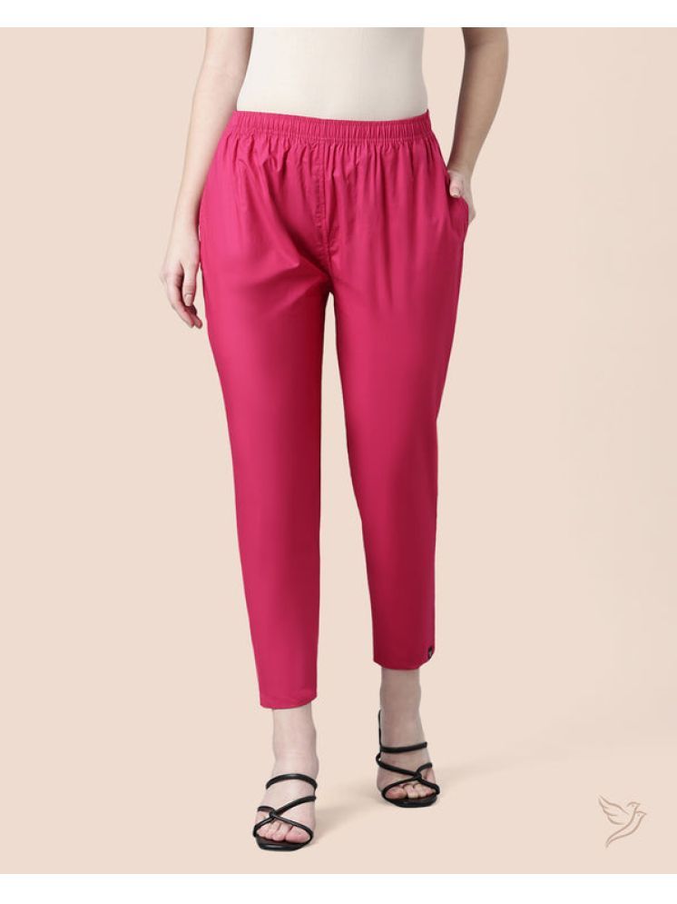     			Twin Birds - Pink Cotton Women's Straight Pant ( Pack of 1 )