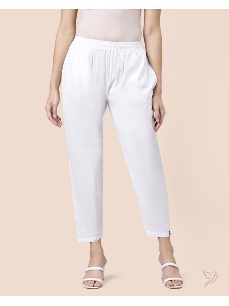     			Twin Birds - White Cotton Women's Straight Pant ( Pack of 1 )