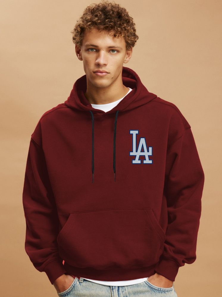     			clafoutis Fleece Hooded Men's Sweatshirt - Maroon ( Pack of 1 )