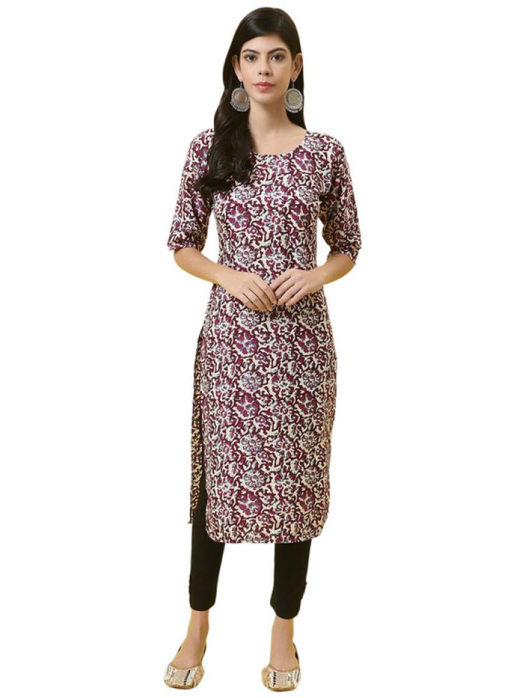     			1 Stop Fashion Pack of 1 Crepe Printed Nayra Women's Kurti - ( Pink )