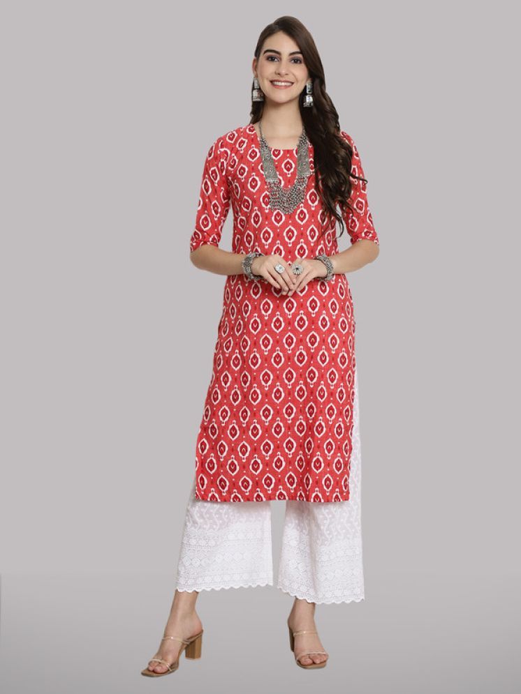     			1 Stop Fashion Pack of 1 Crepe Printed Straight Women's Kurti - ( Fluorescent Pink )