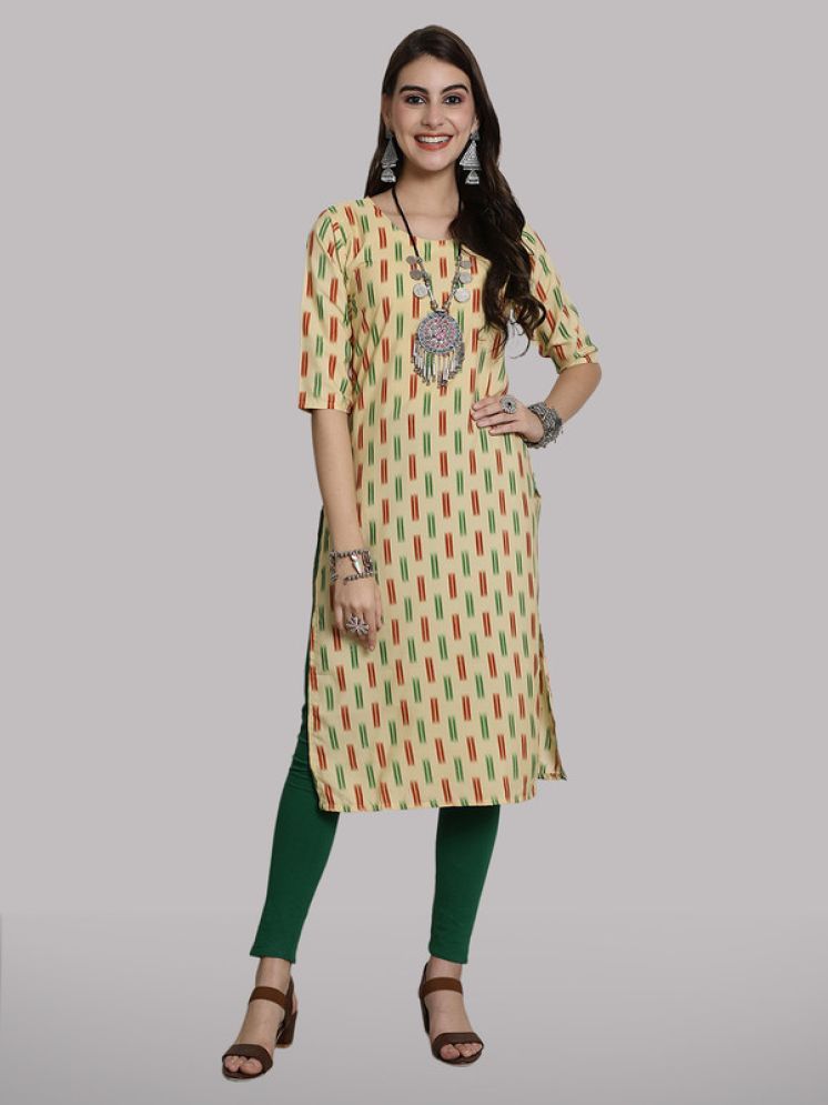     			1 Stop Fashion Pack of 1 Crepe Printed Straight Women's Kurti - ( Yellow )