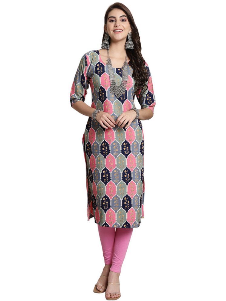     			1 Stop Fashion Pack of 1 Crepe Printed Straight Women's Kurti - ( Multicolor7 )