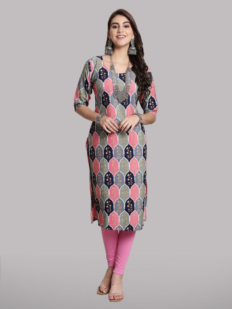     			1 Stop Fashion Pack of 1 Crepe Printed Straight Women's Kurti - ( Multicolor7 )