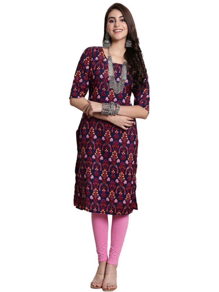     			1 Stop Fashion Pack of 1 Crepe Printed Straight Women's Kurti - ( Maroon )