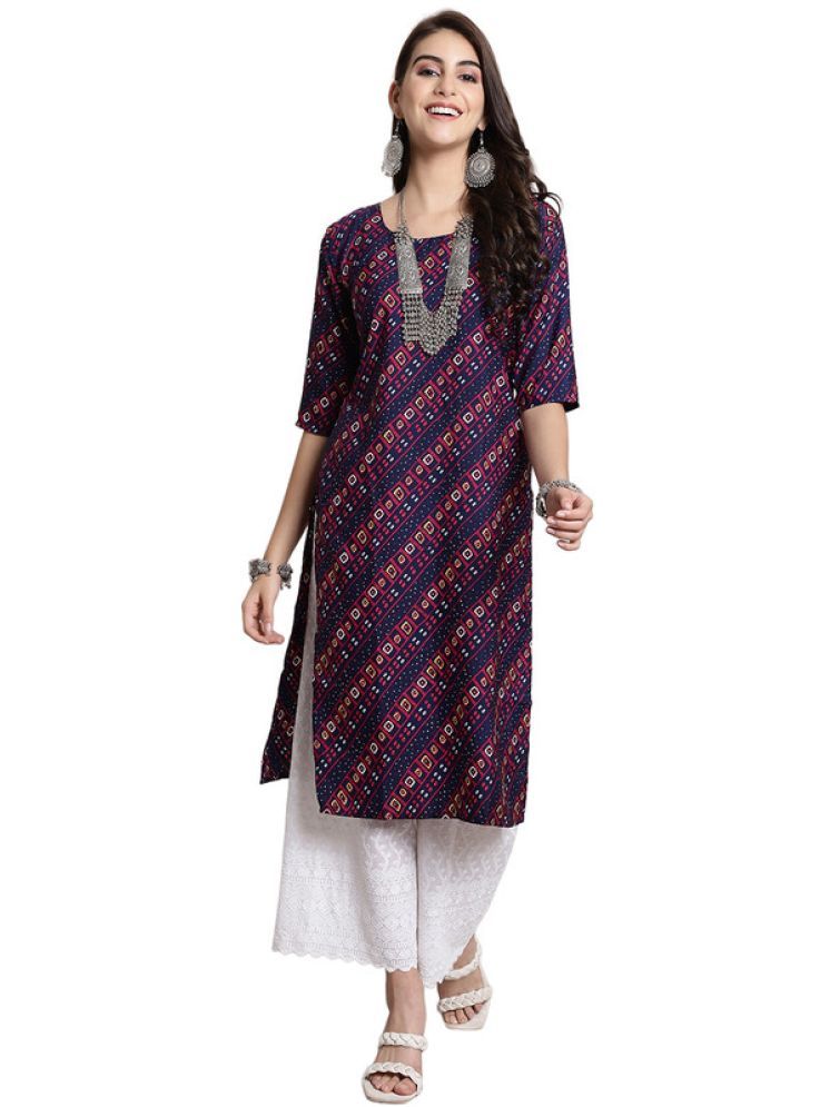     			1 Stop Fashion Pack of 1 Crepe Printed Straight Women's Kurti - ( Multicolor6 )